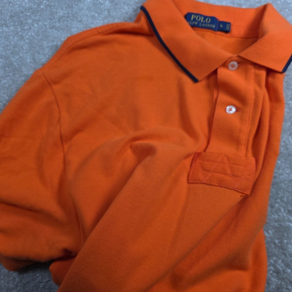 Ralph Lauren Polo Shirt Mens Size L Orange Short Sleeve Classic Fit Outdoor - Picture 9 of 13